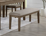 Country Casual Styling 6pc Dining Set Dining Table with Drawers Bench Side Chairs Wire Brushed Brown Finish Wooden Furniture