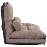 Orisfur. Lazy Sofa Adjustable Folding Futon Sofa Video Gaming Sofa with Two Pillows
