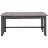 6-Piece Kitchen Dining Table Set Wooden Rectangular Dining Table, 4 Fabric Chairs and Bench Family Furniture (Grey)