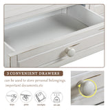 TREXM Console Table 64" Long Sofa Table Easy Assembly with Drawers and Shelf for Entryway, Hallway, Living Room (Antique White)