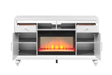 Sterling TV Stand With Electric Fireplace in White
