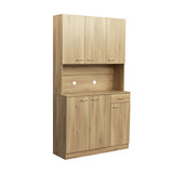 Tall Kitchen Cabinet, with 6-Doors, 1-Open Shelves and 1-Drawer