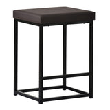 TOPMAX Updated 4 Pieces Counter Height Extra Long Dining Table Set with 3 PU Stools Bar Kitchen Table Set Console Table,Rustic Brown Table+Black Stool
