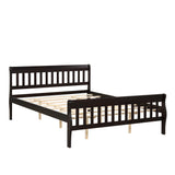 Sleigh Queen Size Wood Platform Bed  for Espresso color