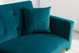 COOLMORE  Velvet  Sofa , Accent sofa .loveseat sofa with rose gold metal feet  and  Teal  Velvet