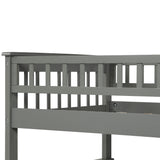 Twin over Full Bunk Bed with Shelves, Gray
