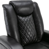 Power Motion Recliner with USB Charge Port and Cup Holder -PU Lounge chair for Living Room,Black(Old Sku:PP194010BAA）