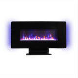 36 Inch Curved Front Electric Fireplace,Freestanding or Wall Mounted Electric Fireplace with Adjustable Flame Color & Remote Control