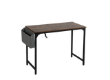 Study Computer Desk 40" Home Office Writing Small Desk, Modern Simple Style PC Table, Black Metal Frame, Rustic Brown