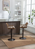 COOLMORE Swivel Bar Stools Set of 2 Adjustable Counter Height Chairs with Footrest for Kitchen, Dining Room 2PC/SET