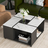 ON-TREND Modern 2-layer Coffee Table Marble Design Center