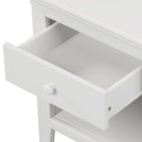3 Pieces Traditional Concise Style White Bedroom Sets, Nightstand+Chest+Full Bed