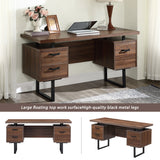 Home Office Computer Desk with Drawers/Hanging Letter-size Files