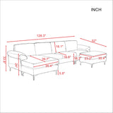 RELAX LOUNGE Convertible Sectional Sofa Light Grey Fabric