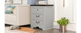Nightstand with 3 Drawers and USB Charging Ports
