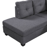 Grey Sectional Sofa Space Saving with Storage Ottoman