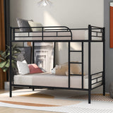 Twin Over Twin Metal Bunk Bed (Black)
