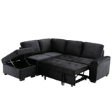 Black Sleeper Sectional Sofa