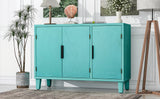 U-Style Accent Storage Cabinet Sideboard Wooden Cabinet with Antique Pattern Doors for Hallway, Entryway, Living Room, Bedroom