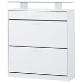 Slim Entryway Organizer with 2 Flip Drawers