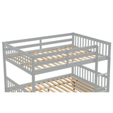 Full Over Full Bunk Bed with Trundle, Convertible to 2 Full Size Platform Bed
