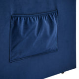 Loveseats Sofa Bed with Pull-out Bed，Adjsutable Back and Two Arm Pocket，Blue （54.5“x33”x31.5“）
