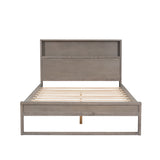 3-Pieces Bedroom Sets Full Size Platform Bed with Nightstand and Dresser,Antique Gray
