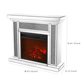 W 47" X D 12.6 "X H 41.7" Acrylic diamond mirror mantelpiece, separate mantelpiece  Built-in filling: acrylic high imitation drill, 1500 W electric heating furnace