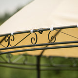Outdoor Gazebo Steel Fabric Round Soft Top Gazebo Outdoor Patio Dome Gazebo with Removable Curtains