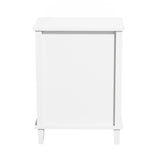 Wooden Nightstand with One Drawer One Shelf for Kids, Adults, White
