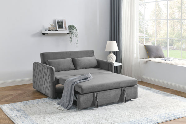 Modern Convertible Sofa Bed with 2 Detachable Arm Pockets
