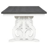 6-Piece Wooden Dining Table Set, Farmhouse Rectangular Dining Table, Four Chairs with Exquisitely Designed Hollow Chair Back and Bench for Home Dining Room