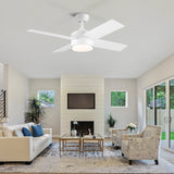 YUHAO 44 In Intergrated LED Ceiling Fan Lighting with White ABS Blade