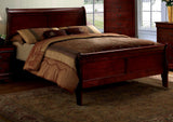 Full Size Bed Cherry Louis Phillipe Solidwood 1pc Bed Bedroom Sleigh Bed Bedroom Furniture