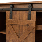 Farmhouse Sliding Barn Door TV Stand for TV up to 65 Inch Flat Screen Media Console Table Storage Cabinet Wood Entertainment Center Sturdy Ranch Rustic Style