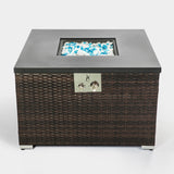 Outdoor Gas Fire Pit  Square Fire Pit Table with Propane Tank Cover