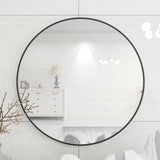 28" Wall Circle Mirror Large Round Black Farmhouse Circular Mirror for Wall Decor Big Bathroom Make Up Vanity Mirror Entryway Mirror
