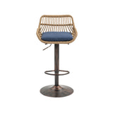 COOLMORE Swivel Bar Stools Set of 2 Adjustable Counter Height Chairs with Footrest for Kitchen, Dining Room 2PC/SET