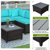 Wicker Rattan Patio Set, Sectional Outdoor Furniture Set with Cushions and Accent Pillows