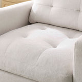 [Video] Welike Modern Fabric Single Sofa Chair, Living room chair, Comfortable Armchair with Solid Wood Legs, Tufted Chair for Reading or Lounging