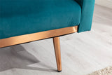 COOLMORE  Velvet  Sofa , Accent sofa .loveseat sofa with rose gold metal feet  and  Teal  Velvet