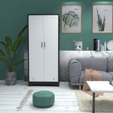 Black cabinet with white door