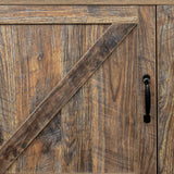 Farmhouse TV Stand,  Wood Entertainment Center Media Console with Storage