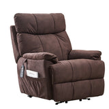 Large size Electric Power Lift Recliner Chair Sofa for Elderly, 8 point vibration Massage and lumber heat, Remote Control, Side Pockets, cozy fabric, overstuffed arm, heavy duty 230LB