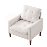 [Video] Welike Modern Fabric Single Sofa Chair, Living room chair, Comfortable Armchair with Solid Wood Legs, Tufted Chair for Reading or Lounging