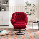 Accent chair  TV Chair Living room Chair with Ottoman- DARK RED