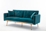 COOLMORE  Velvet  Sofa , Accent sofa .loveseat sofa with rose gold metal feet  and  Teal  Velvet