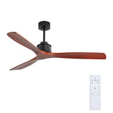 Elegant Ceiling Fan with Remote Control,3 Mahogany Solid Wood Blades,60 Inches Suitable for Indoor and Outdoor (Not allowed to sell on Amazon)