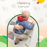 7-in-1 Toddler Climber and Slide Set Kids Playground Climber Slide Playset with Tunnel, Climber, Whiteboard,Toy Building Block Baseplates, Basketball Hoop Combination for Babies