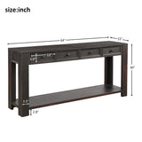 Entryway Hallway Table with Storage Drawers and Bottom Shelf